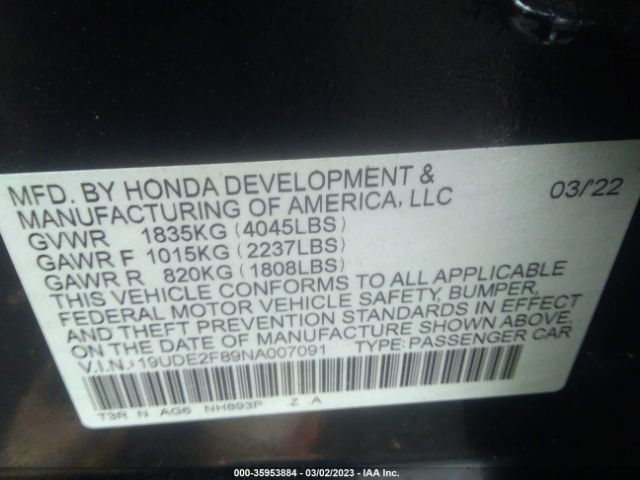 19UDE2F89NA007091 Acura Ilx Package