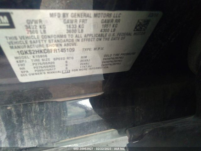1GKS2HKC8FR145109 GMC Yukon Xl Slt