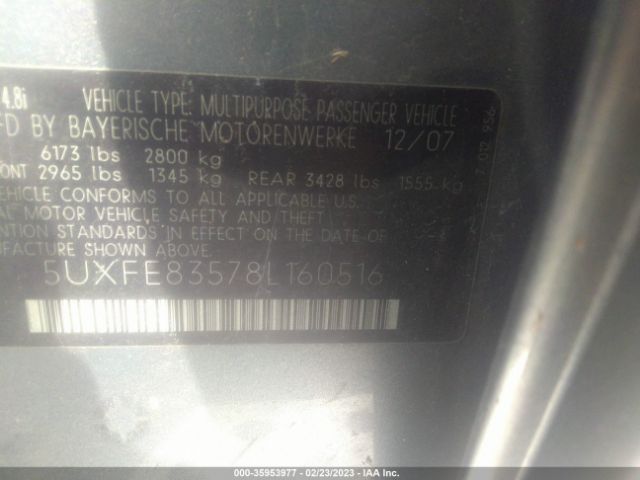 5UXFE83578L160516 BMW X5 4.8I