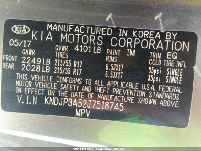 KNDJP3A52J7518745 KIA SOUL +