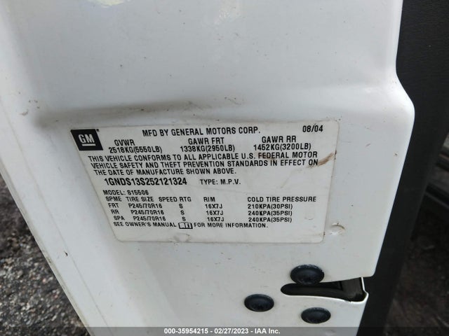 Chevrolet Trailblazer Ls 2005 1GNDS13S252121324 Image 10