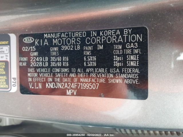 KNDJN2A24F7199507 KIA Soul Base