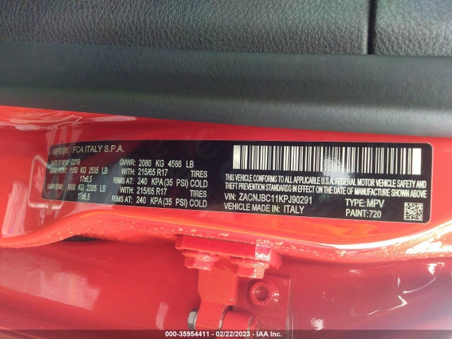 ZACNJBC11KPJ90291 Jeep Renegade Trailhawk