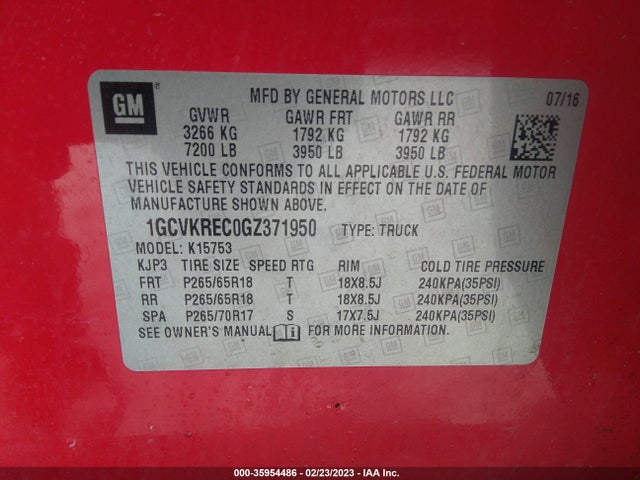 Chevrolet Silverado 1500 Lt 2016 1GCVKREC0GZ371950 Image 11