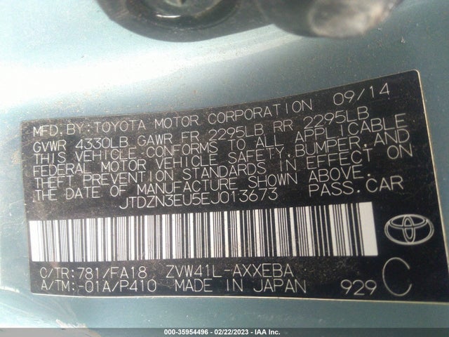 Toyota Prius V Two/three/five 2014 JTDZN3EU5EJ013673 Image 9