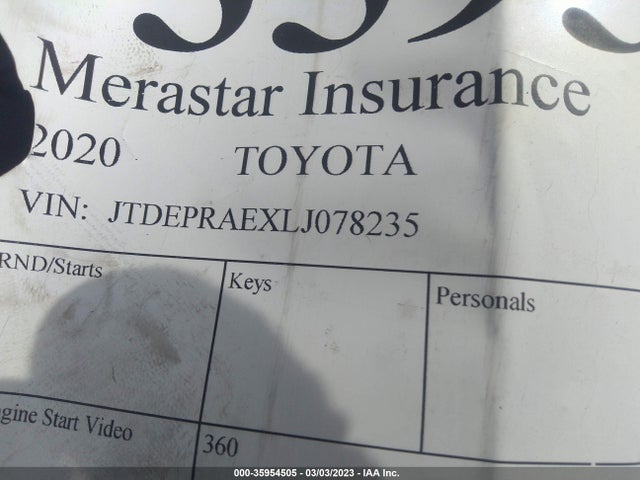 Toyota COROLLA LE 2020 JTDEPRAEXLJ078235 Image 9