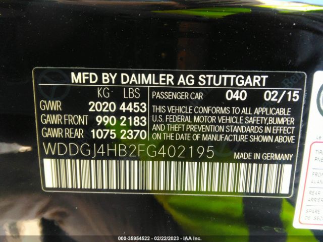 WDDGJ4HB2FG402195 Mercedes-Benz C-class C 250