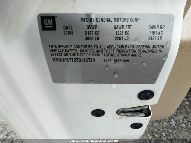 2007 CADILLAC CTS VIN: 1G6DM57T270113724