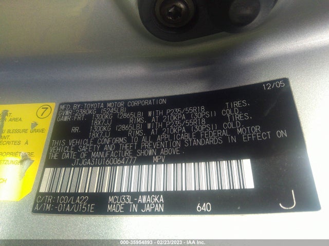 Lexus RX 330 2006 JTJGA31U160064777 Image 10