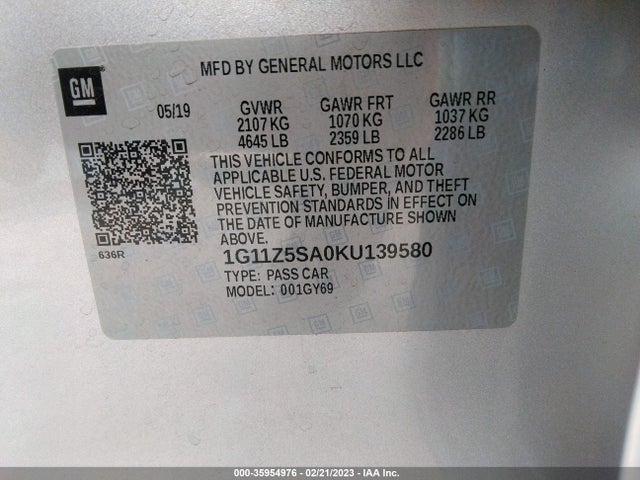 Chevrolet IMPALA LT 2019 1G11Z5SA0KU139580 Image 10