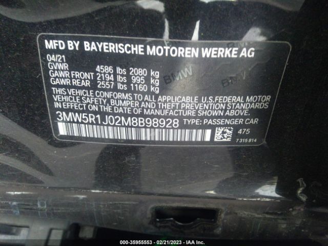 3MW5R1J02M8B98928 BMW 3 Series 330i