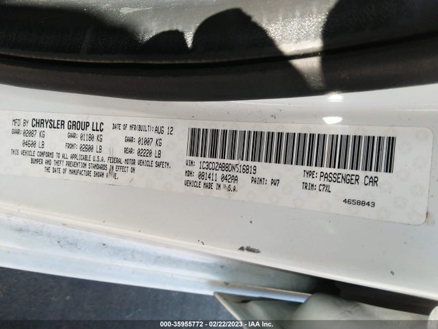 Dodge AVENGER SE 2013 1C3CDZAB8DN516819 Image 9