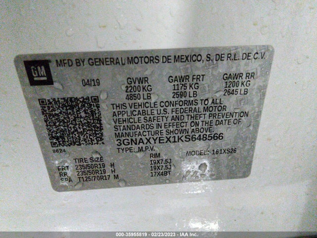 Chevrolet Equinox Premier 2019 3GNAXYEX1KS648566 Image 10