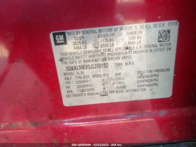 3GKALMEV3JL286152 GMC Terrain Sle