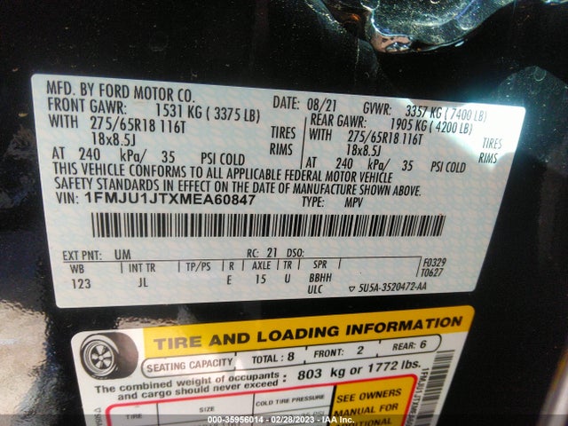 2021 Ford Expedition, VIN: 1FMJU1JTXMEA60847