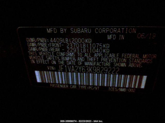 JF1VA2Y63K9829222 Subaru Wrx Sti Limited