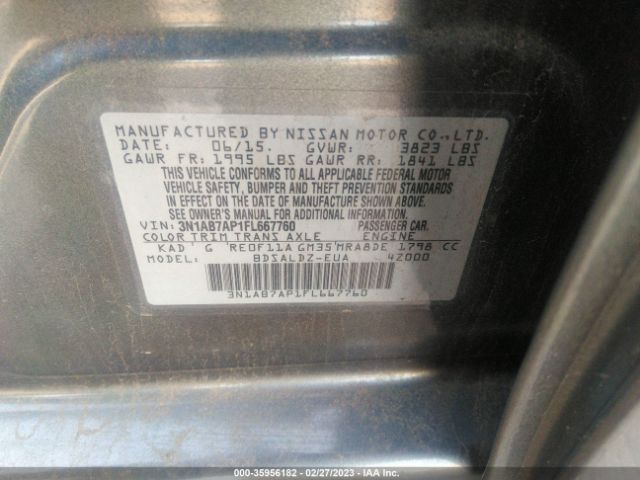 3N1AB7AP1FL667760 Nissan SENTRA SV
