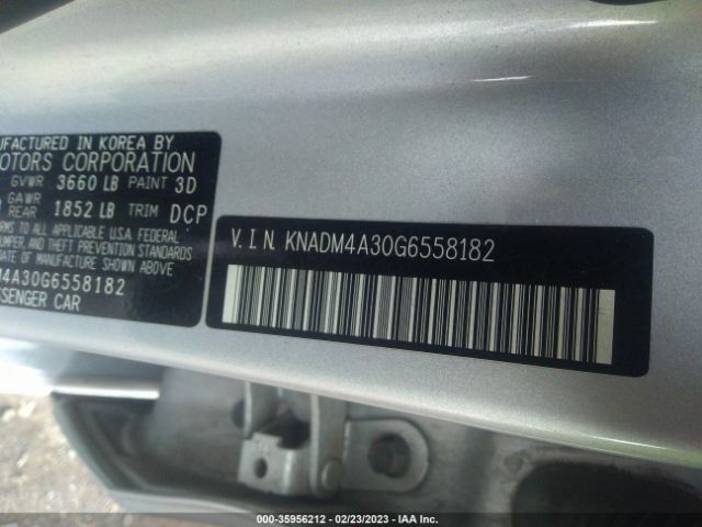 KNADM4A30G6558182 KIA RIO LX