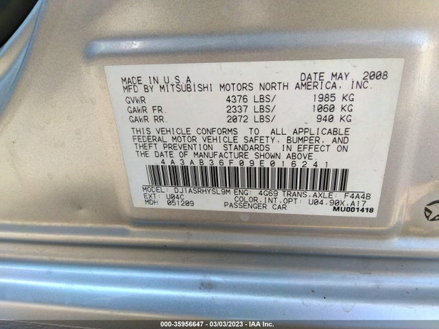 4A3AB36F09E016241 Mitsubishi Galant Es/sport