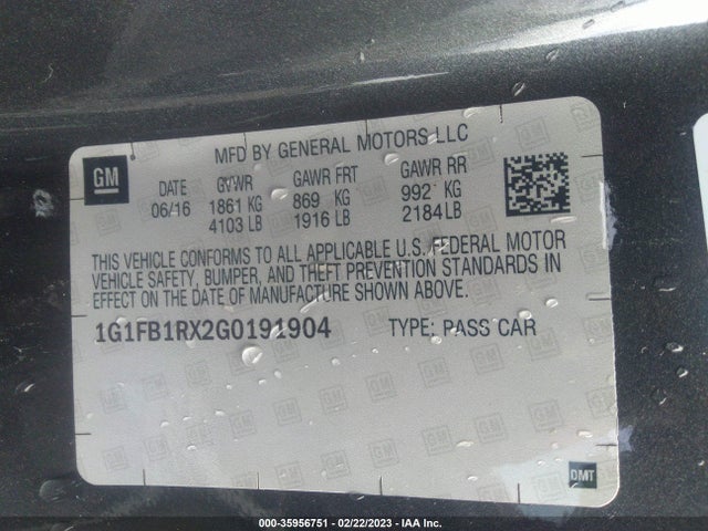 Chevrolet Camaro 1lt 2016 1G1FB1RX2G0191904 Image 11