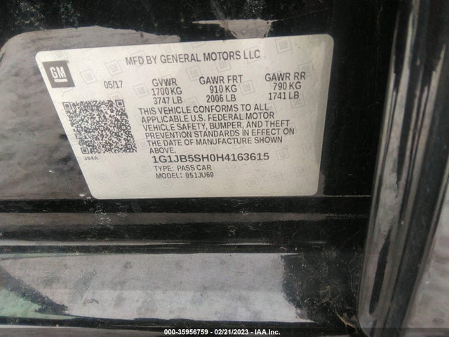 Chevrolet SONIC LS 2017 1G1JB5SH0H4163615 Image 10