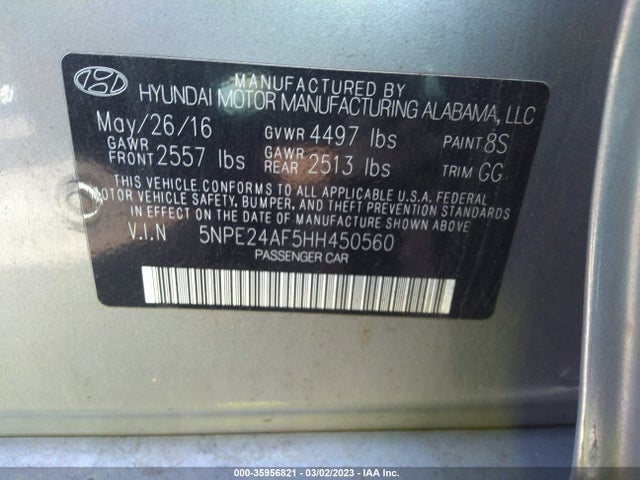 Hyundai Sonata 2.4l 2017 5NPE24AF5HH450560 Image 11