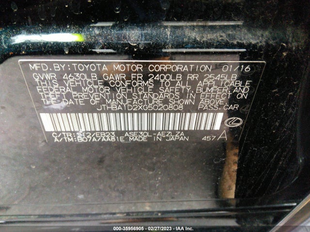 Lexus IS 200T 2016 JTHBA1D2XG5020808 Image 11