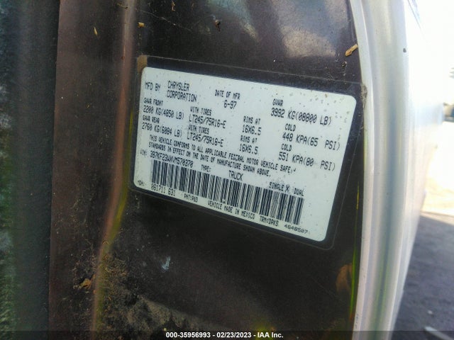 Dodge RAM 2500 1997 3B7KF23WXVM570370 Image 10