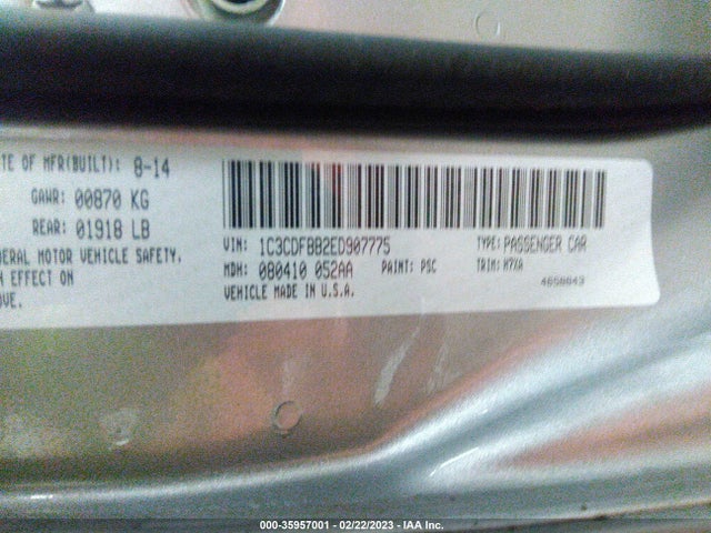 Dodge DART SXT 2014 1C3CDFBB2ED907775 Image 9