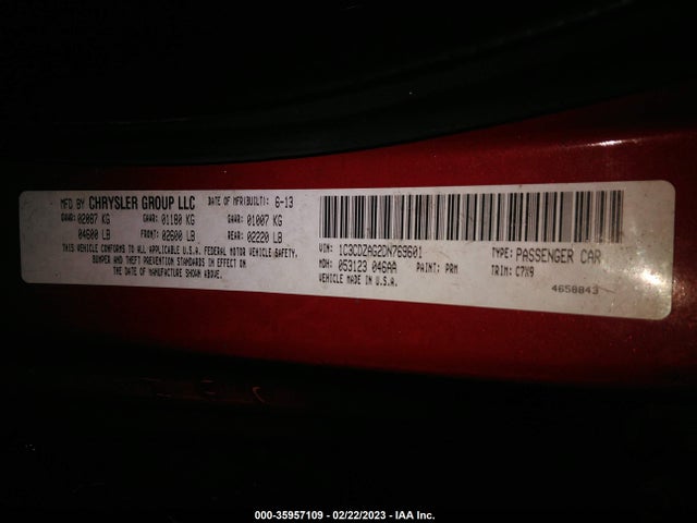 Dodge Avenger Se V6 2013 1C3CDZAG2DN769601 Image 10