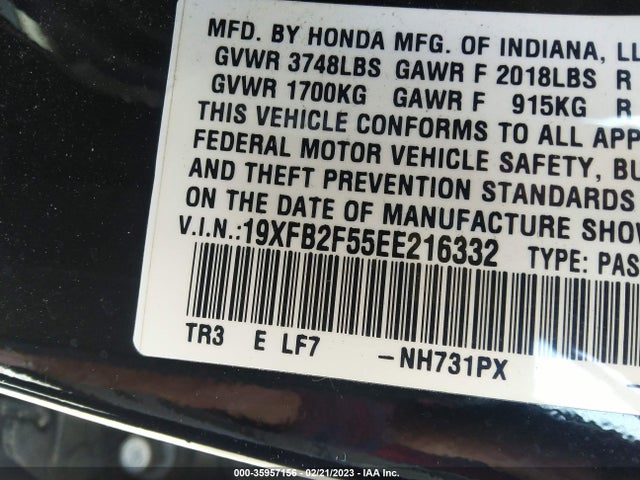 Honda Civic Sedan Lx 2014 19XFB2F55EE216332 Image 9
