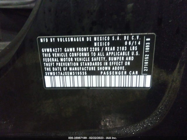 3VWD17AJXEM319535 Volkswagen Jetta Sedan Se