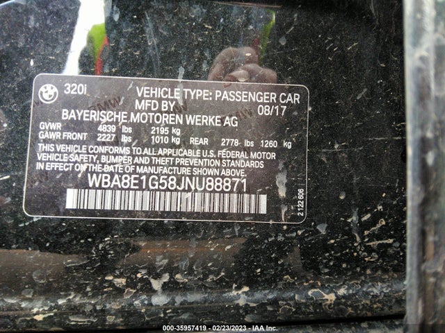 WBA8E1G58JNU88871 BMW 3 Series 320i