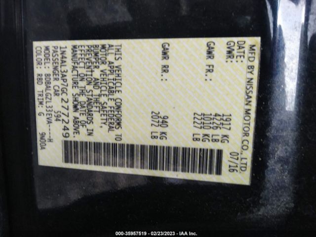 1N4AL3AP7GC277249 Nissan Altima 2.5 S
