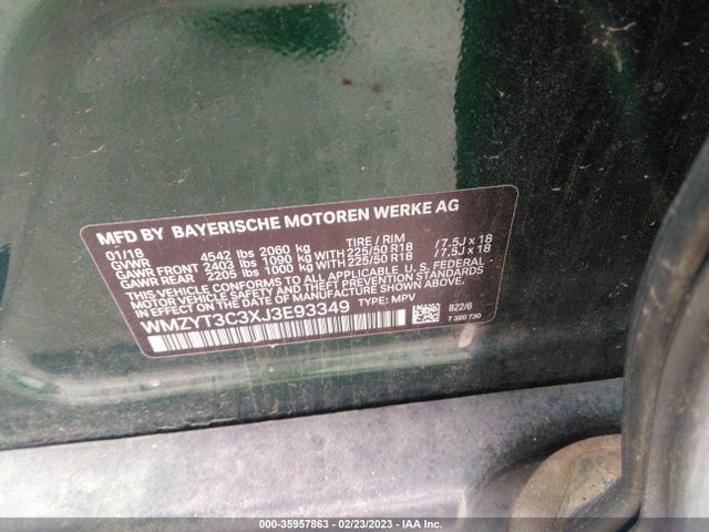 2018 Mini Countryman, VIN: WMZYT3C3XJ3E93349