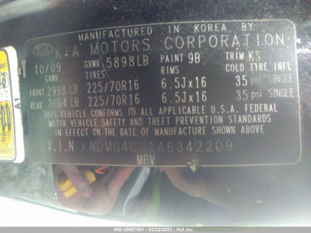 KNDMG4C31A6342209 KIA SEDONA LX