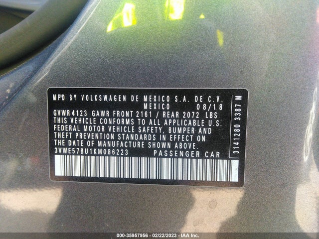Volkswagen JETTA SEL 2019 3VWE57BU1KM086223 Image 10