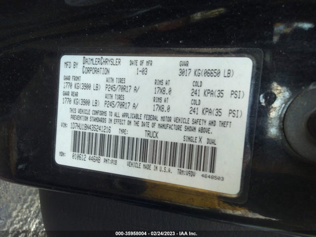 Dodge Ram 1500 St/slt 2003 1D7HU18N43S241216 Image 9