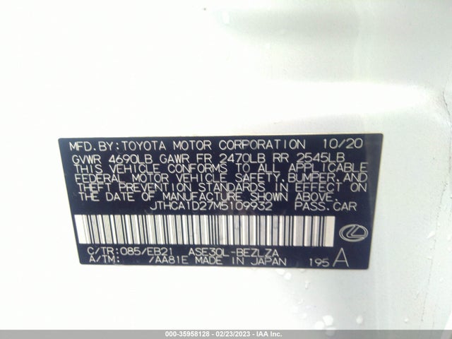 JTHCA1D27M5109932 Lexus Is Is 300