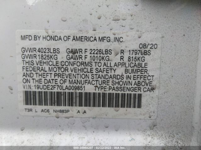 19UDE2F70LA009851 Acura Ilx Pkg