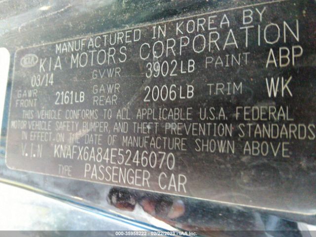 KNAFX6A84E5246070 KIA Forte Koup Ex