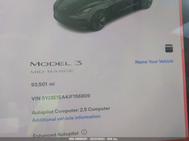 Tesla Model 3 Range Battery 2018 5YJ3E1EA4JF156809 Image 9