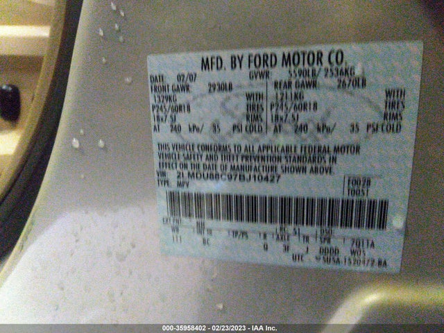 Lincoln MKX 2007 2LMDU88C97BJ10427 Image 10