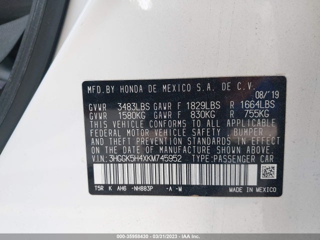 Honda FIT LX 2019 3HGGK5H4XKM745952 Image 9