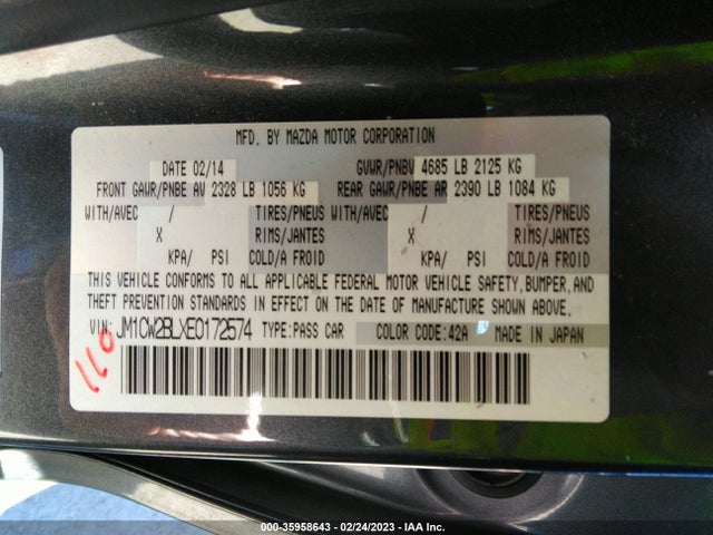 2014 Mazda 5, VIN: JM1CW2BLXE0172574