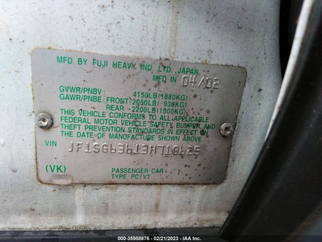 JF1SG63613H710625 Subaru FORESTER X