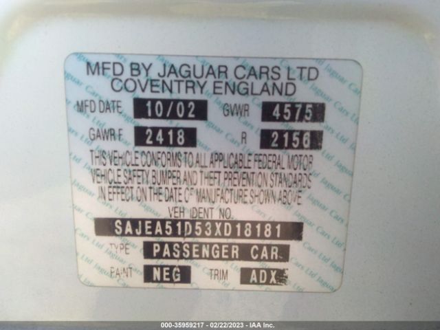 SAJEA51D53XD18181 Jaguar X-type 2.5l