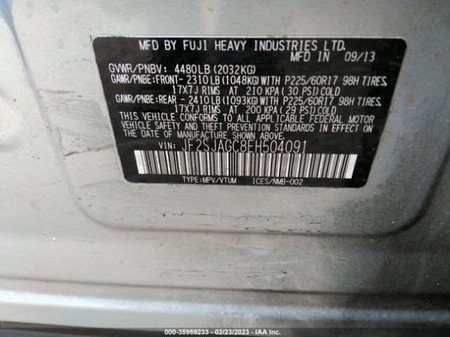 JF2SJAGC8EH504091 Subaru Forester 2.5i Premium