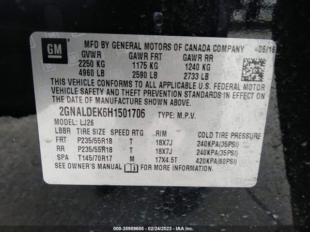 Chevrolet Equinox Premier 2017 2GNALDEK6H1501706 Image 11