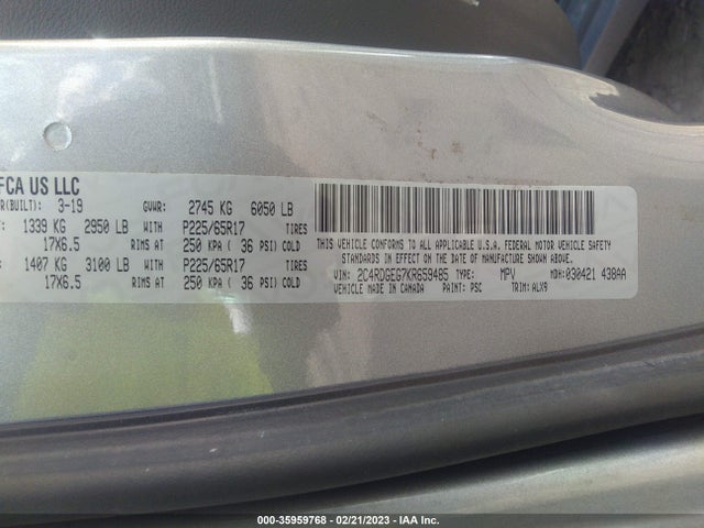 Dodge Grand Caravan Gt 2019 2C4RDGEG7KR659485 Image 9
